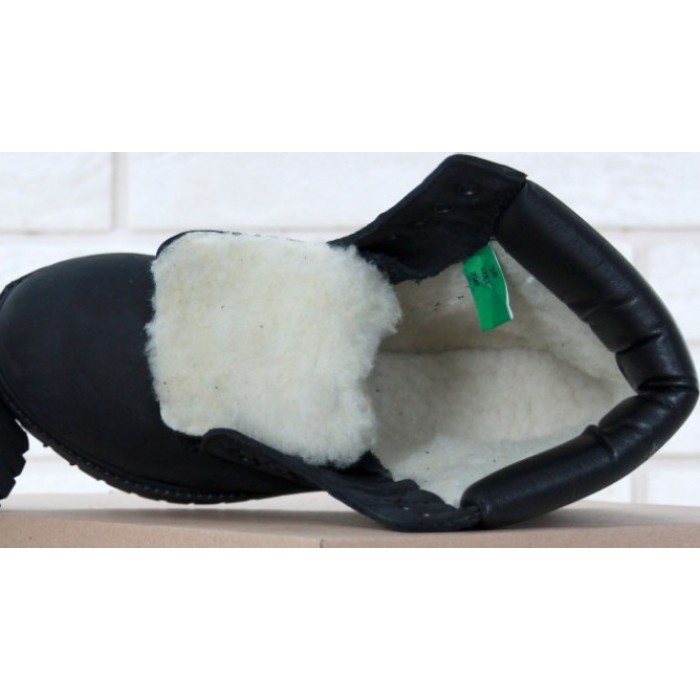 Женские ботинки Timberland 6-Inch Classic Premium Nubuck Waterproof Black (Мех) 10061-006