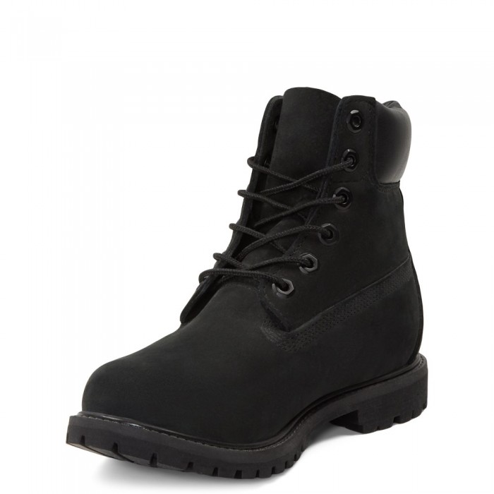 Женские ботинки Timberland 6-Inch Classic Premium Nubuck Waterproof Black (Мех) 10061-006