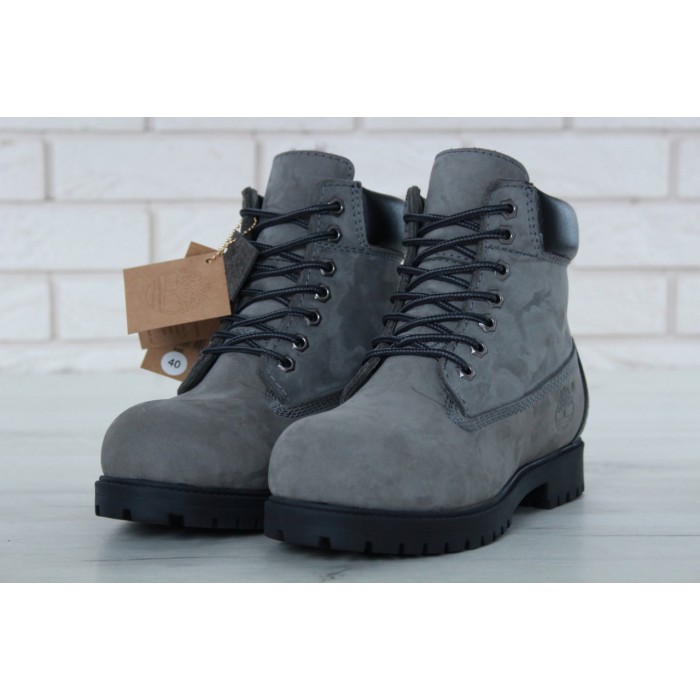 Мужские ботинки Timberland 6-Inch Classic Premium Nubuck Waterproof Gray (Мех) 10061-016