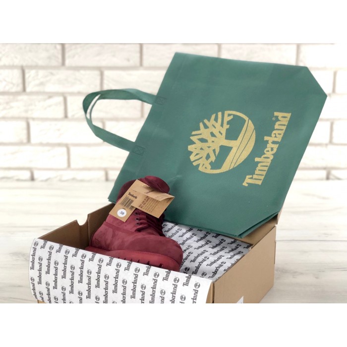 Женские ботинки Timberland 6-Inch Classic Premium Nubuck Waterproof Crimson (Мех) 10061-018