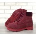 Женские ботинки Timberland 6-Inch Classic Premium Nubuck Waterproof Crimson (Мех) 10061-018