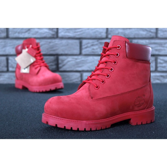 Жіночі черевики Timberland 6-Inch Classic Premium Nubuck Waterproof Red (Хутро) 10061-022