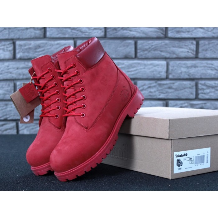 Жіночі черевики Timberland 6-Inch Classic Premium Nubuck Waterproof Red (Хутро) 10061-022