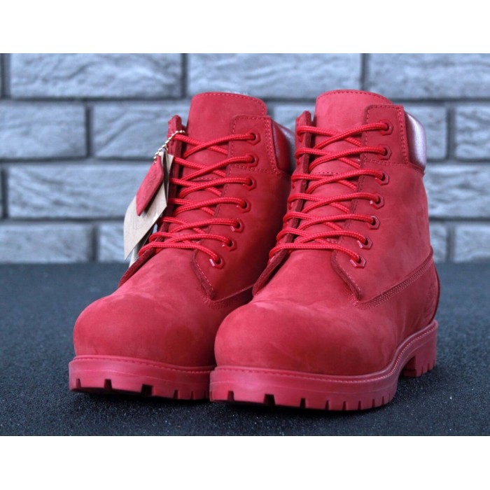 Жіночі черевики Timberland 6-Inch Classic Premium Nubuck Waterproof Red (Хутро) 10061-022