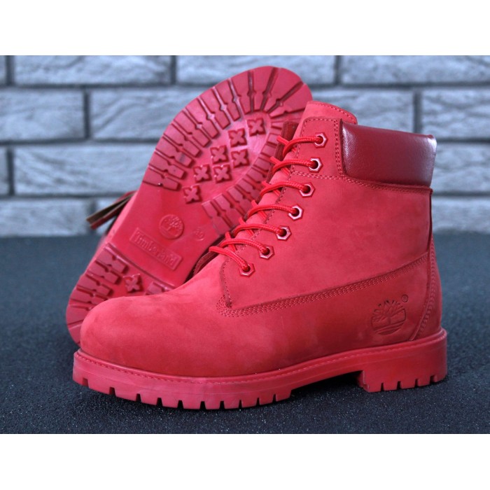 Жіночі черевики Timberland 6-Inch Classic Premium Nubuck Waterproof Red (Хутро) 10061-022