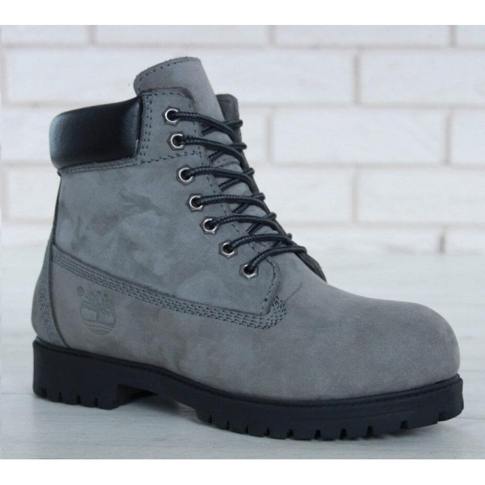Женские ботинки Timberland 6-Inch Classic Premium Nubuck Waterproof Gray (Мех) 10061-025