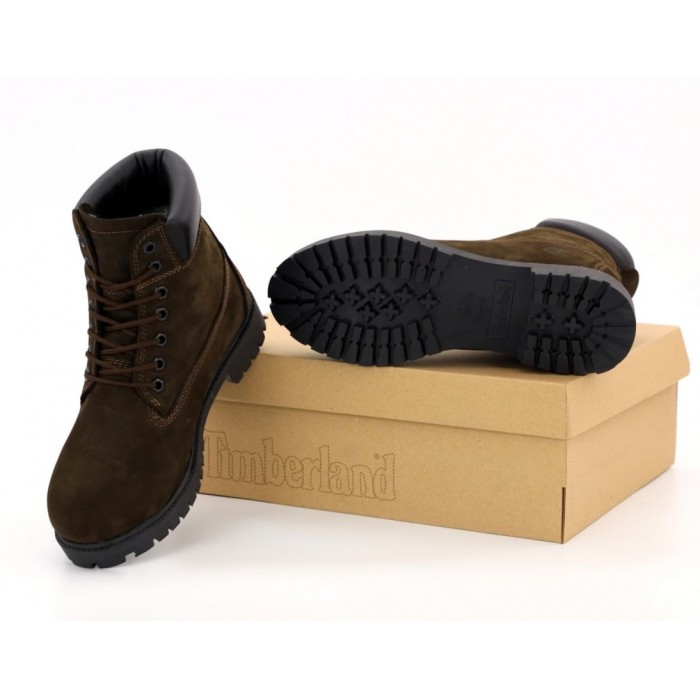 Мужские ботинки Timberland 6-Inch Classic Nubuck Waterproof Brown (Мех) 10061-037