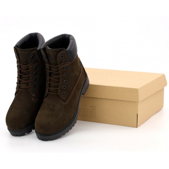 Мужские ботинки Timberland 6-Inch Classic Nubuck Waterproof Brown (Мех) 10061-037