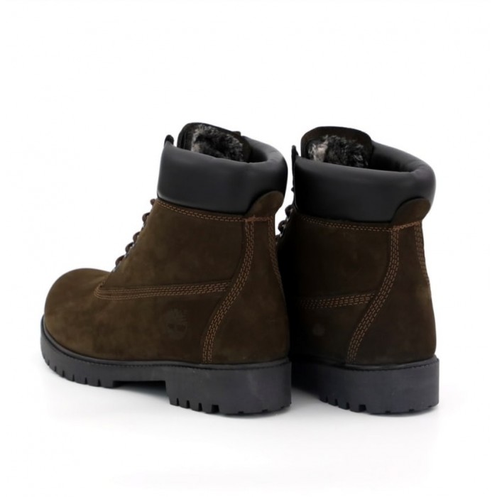 Мужские ботинки Timberland 6-Inch Classic Nubuck Waterproof Brown (Мех) 10061-037
